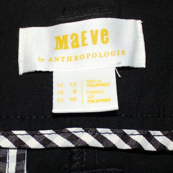 Maeve by Anthropologie Naomi classic wide leg flare black woman's pants size 8 - Picture 6 of 9